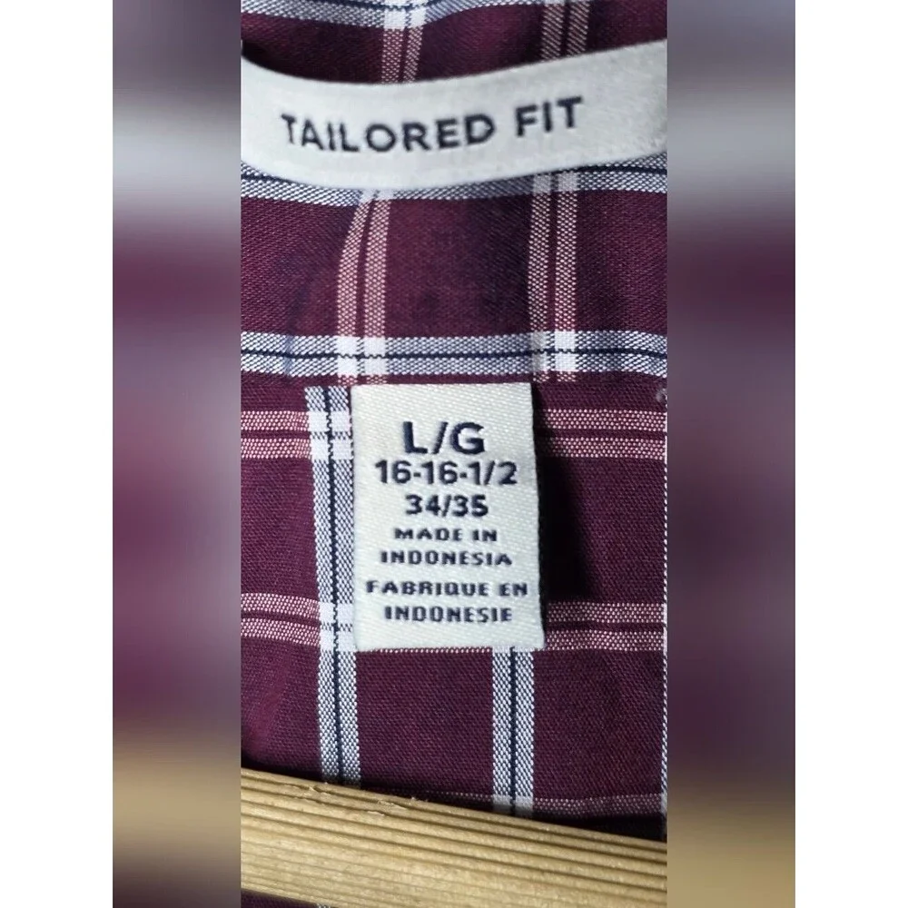 Lucky Brand Men’s Wine Plaid Button-Down Shirt